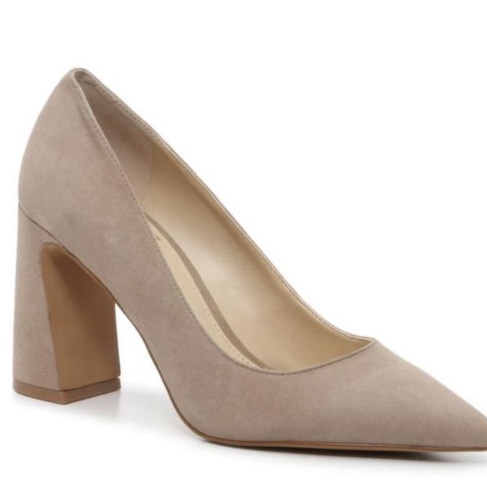 Vince Camuto Tan Block Heel Pumps